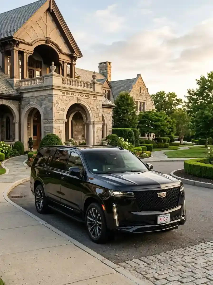 Traveler with luggage using private black car service from Bedford to Boston Logan International Airport