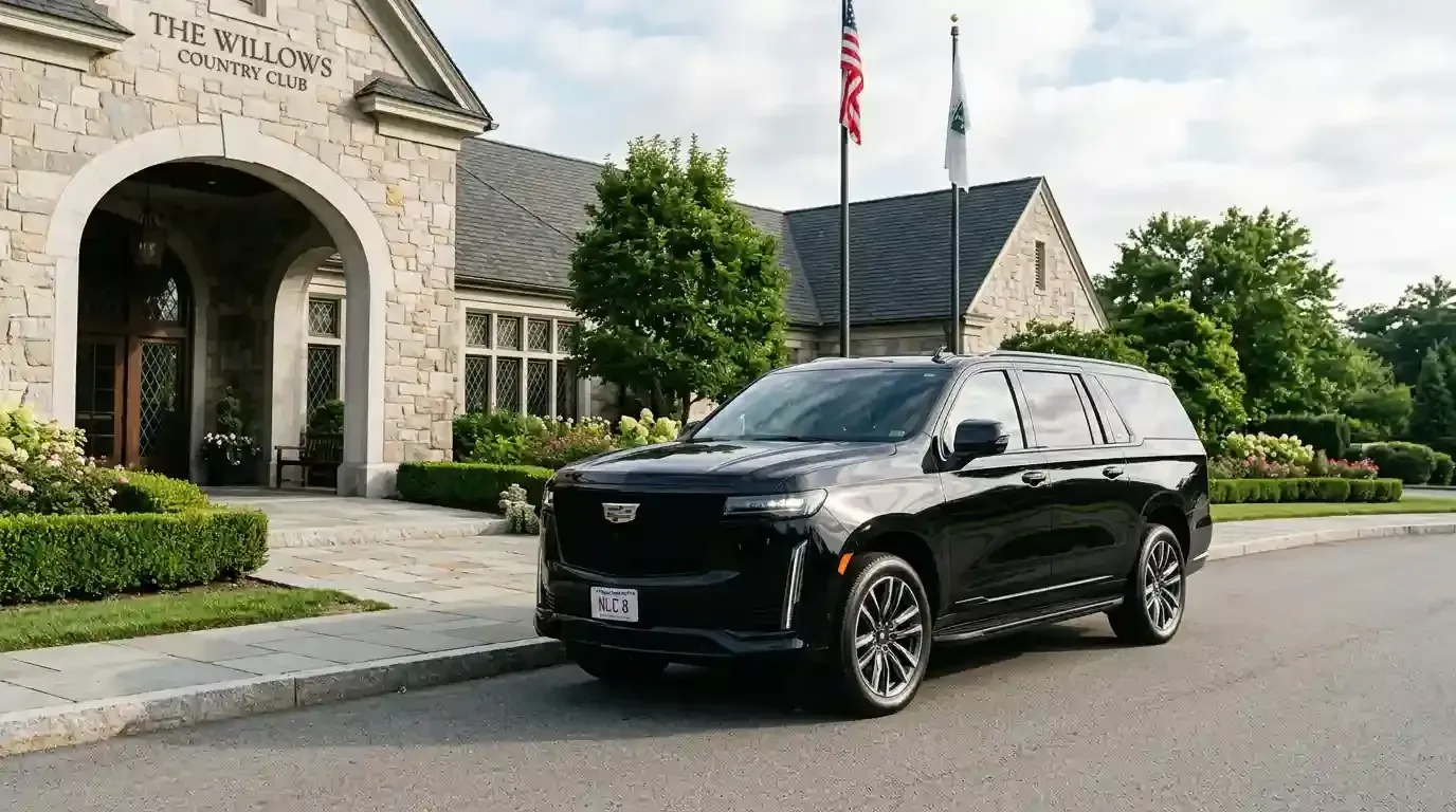 Cadillac Escalade executive SUV in Canton for luxury chauffeur, black car, and executive transportation service.