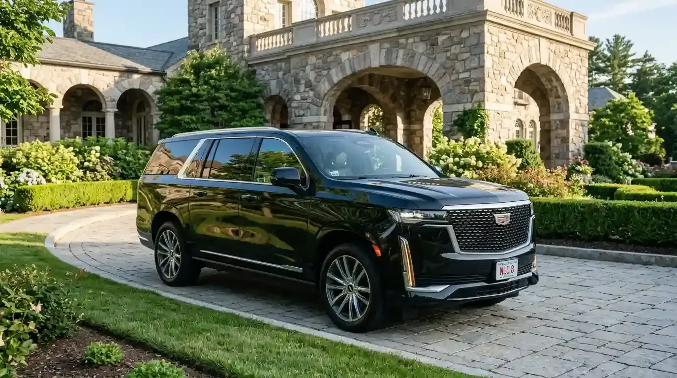 Cadillac Escalade executive SUV in Chestnut Hill for luxury chauffeur, black car, and executive transportation service.