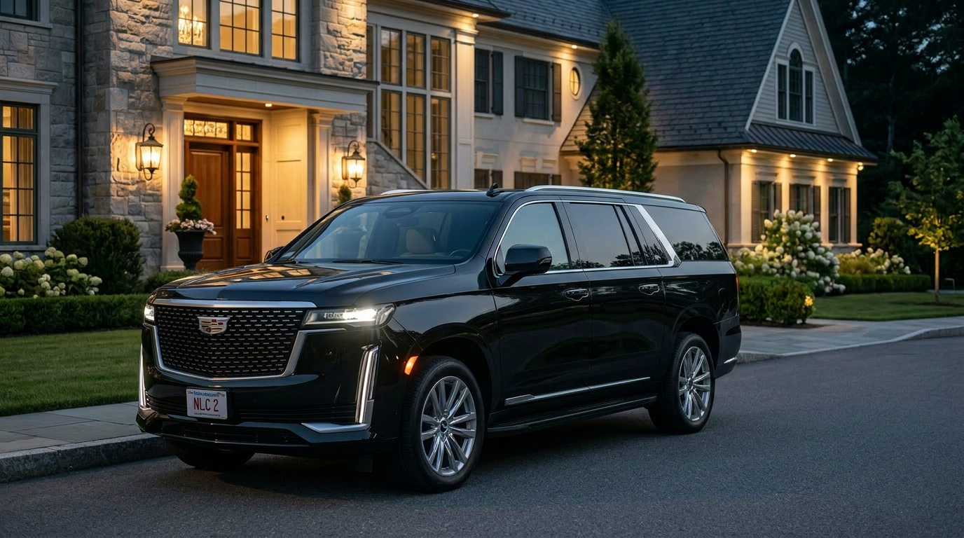 Cadillac Escalade executive SUV in Lexington for luxury chauffeur, black car, and executive transportation service.