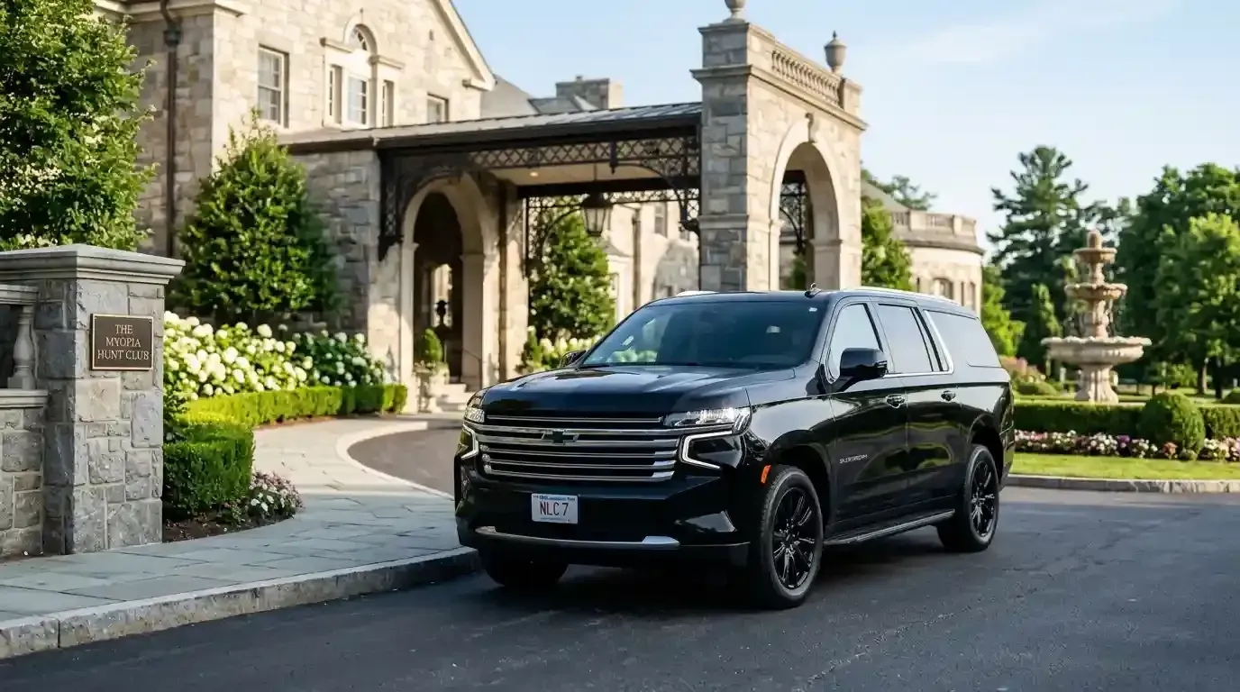 Chevrolet Suburban executive SUV parked in Cambridge for luxury chauffeur and black car service transportation.