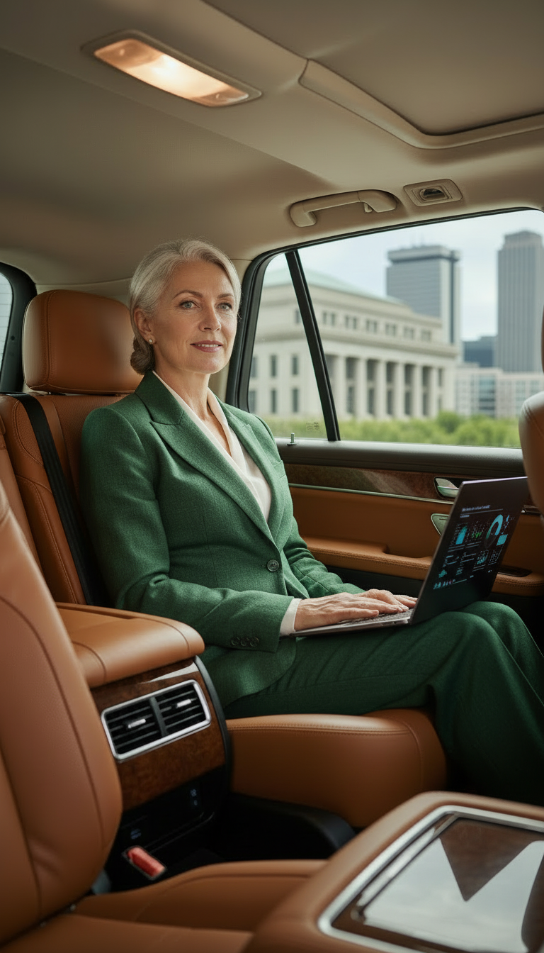 Corporate travelers receiving executive transportation from Boston Logan International Airport