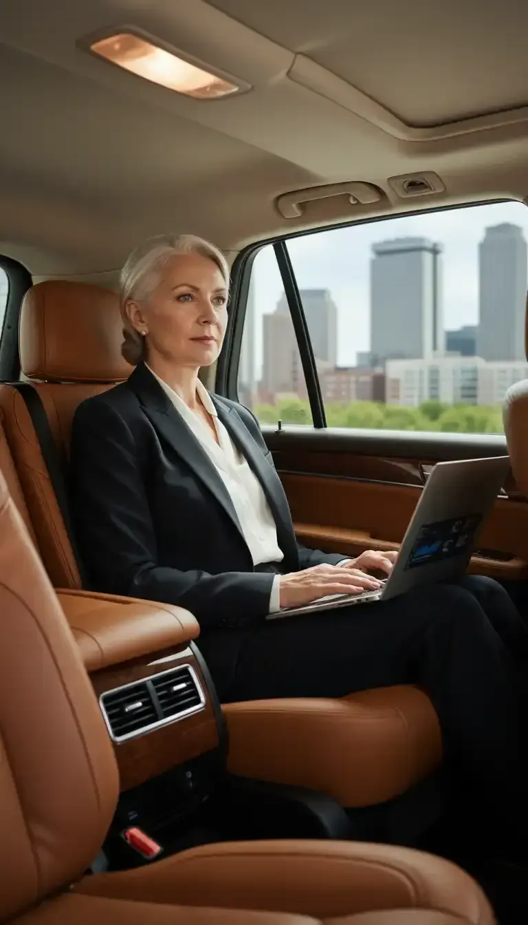 Business executives receiving professional corporate black car service in Boston, Massachusetts