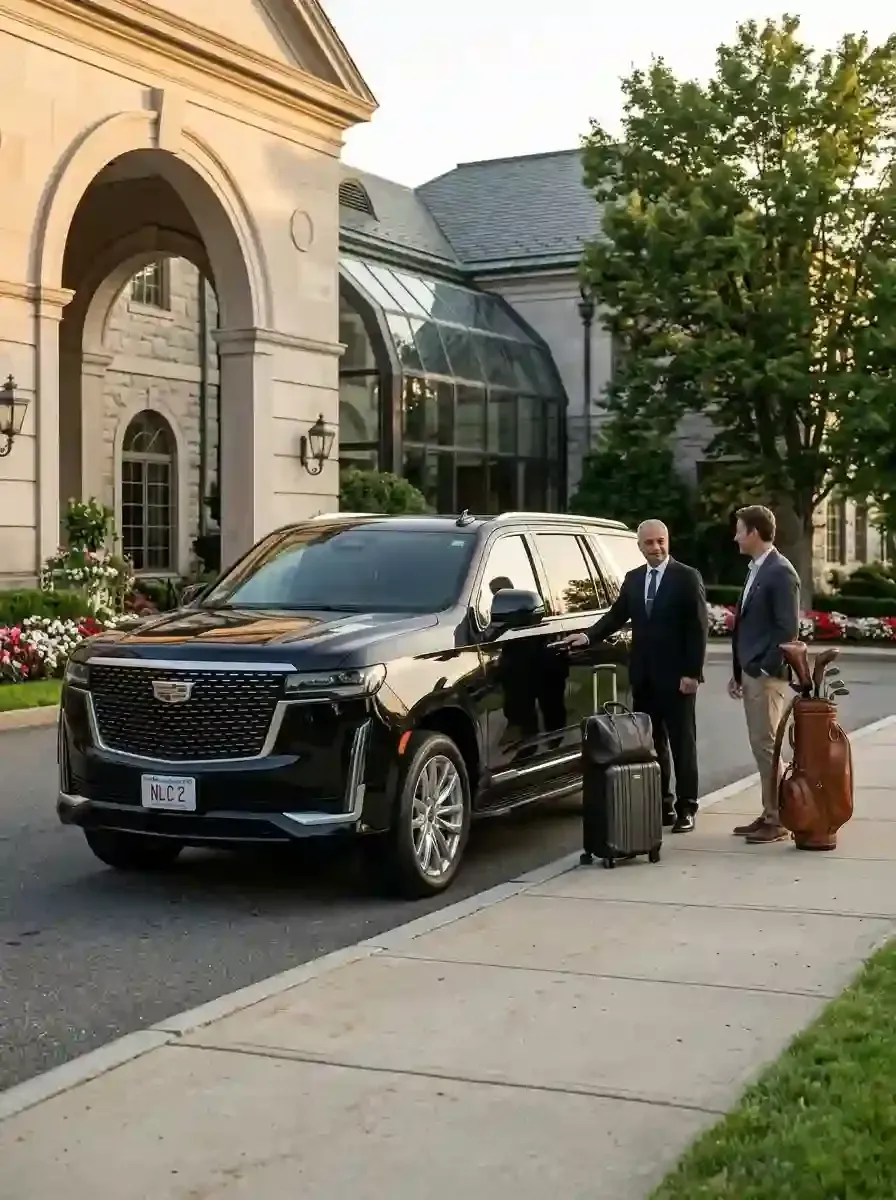 Traveler with luggage using private black car service from Danvers to Boston Logan International Airport