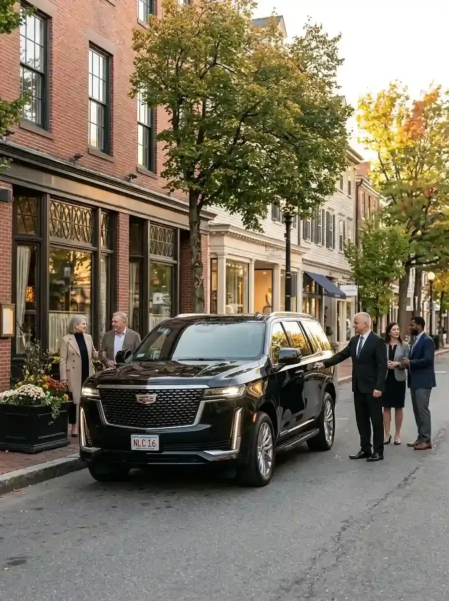 Professional chauffeur providing hourly black car service in Lincoln, Massachusetts