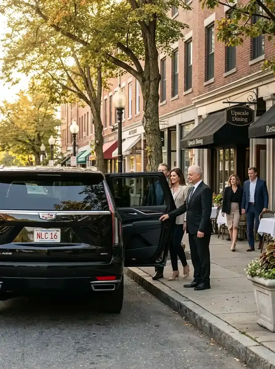 Professional chauffeur providing hourly black car service in Littleton, Massachusetts