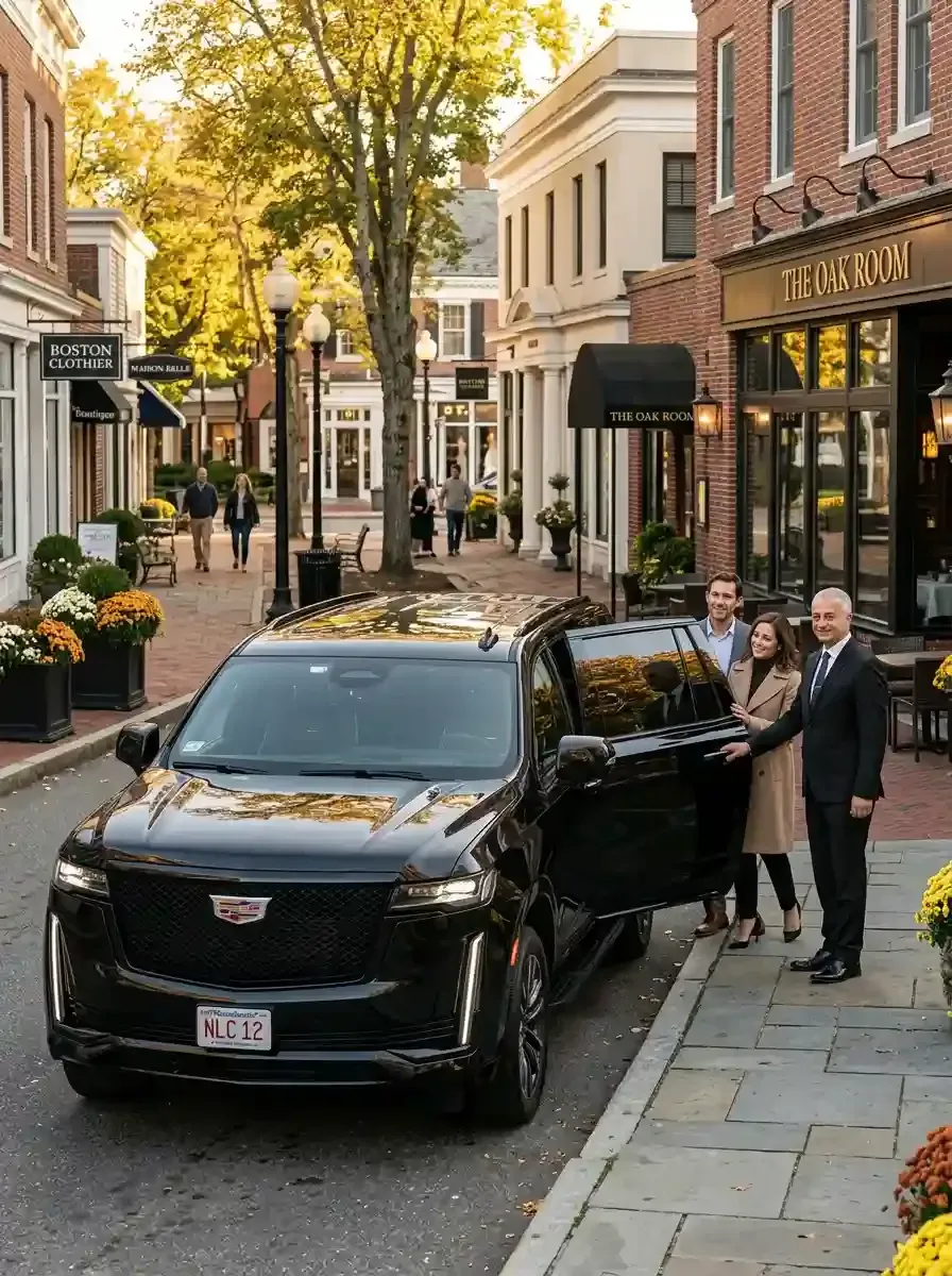 Professional chauffeur providing hourly black car service in Medfield, Massachusetts