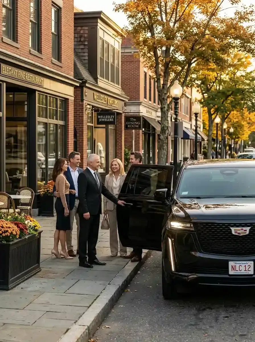 Professional chauffeur providing hourly black car service in Needham, Massachusetts