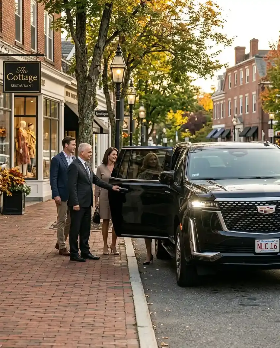 Luxury vehicle and professional chauffeur providing hourly private car service in Newton, Massachusetts
