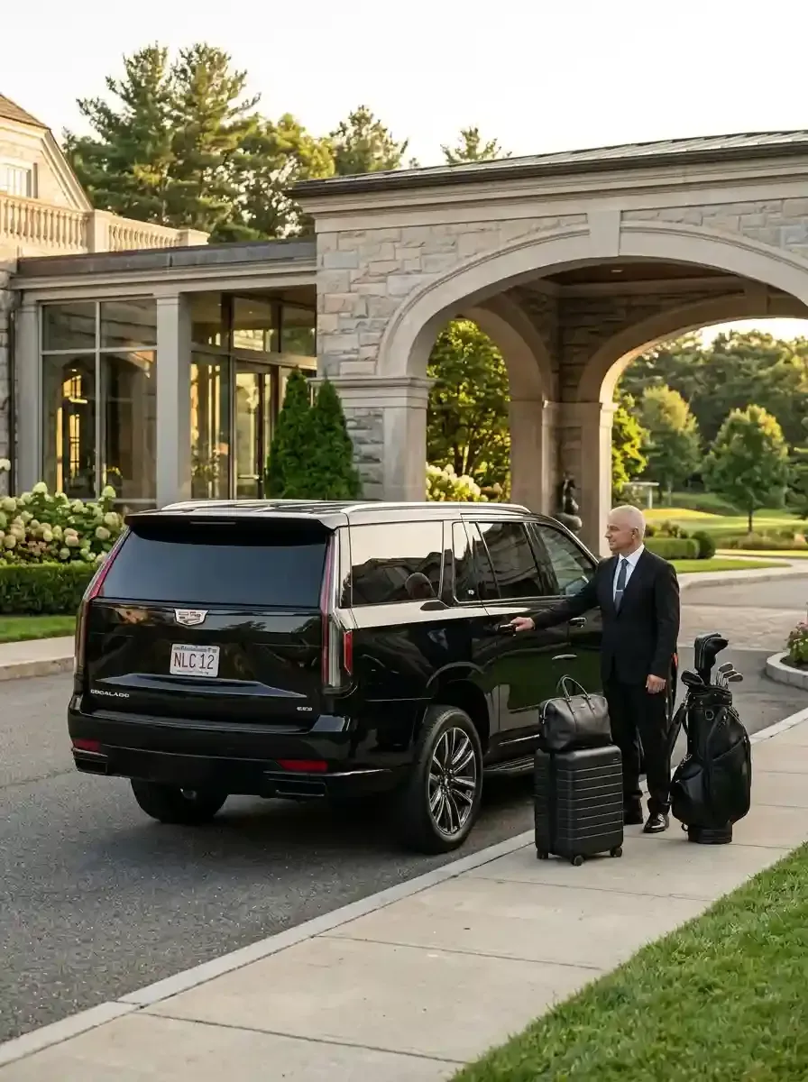 Traveler using private black car service from Peabody to Boston Logan International Airport