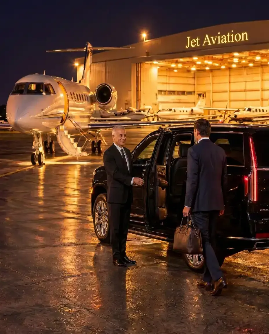 Private aviation chauffeur and black car transportation for passengers arriving at Hanscom Field BED