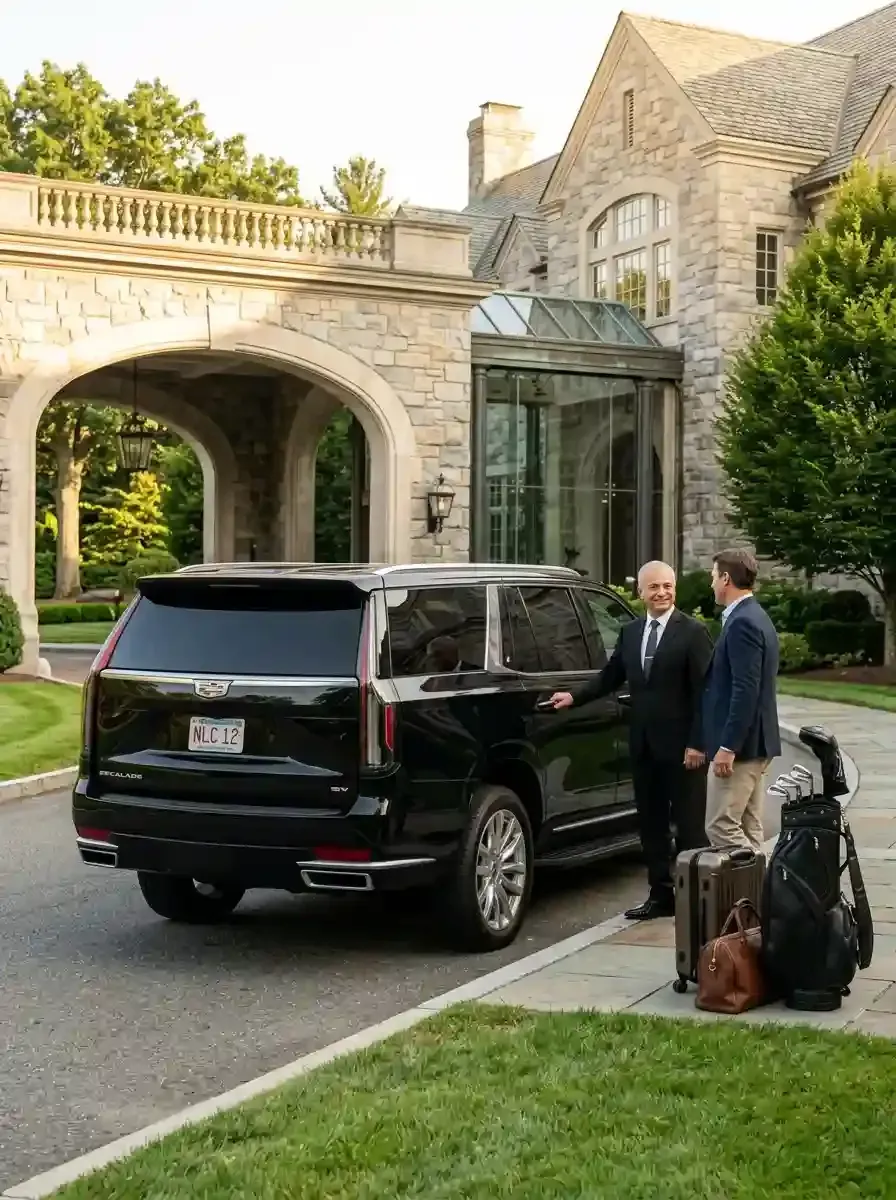 Traveler using private black car service from Stoneham to Boston Logan International Airport