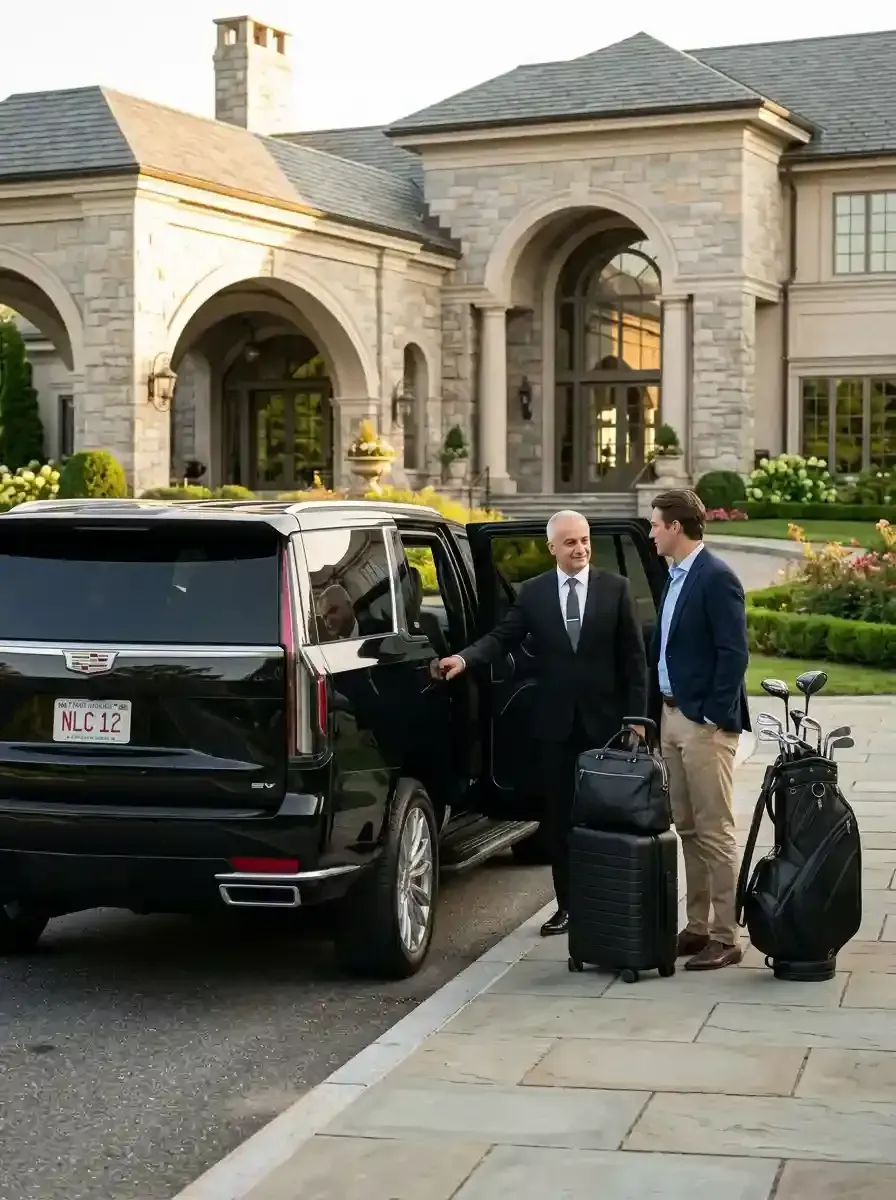 Traveler using private black car service from Wakefield to Boston Logan International Airport