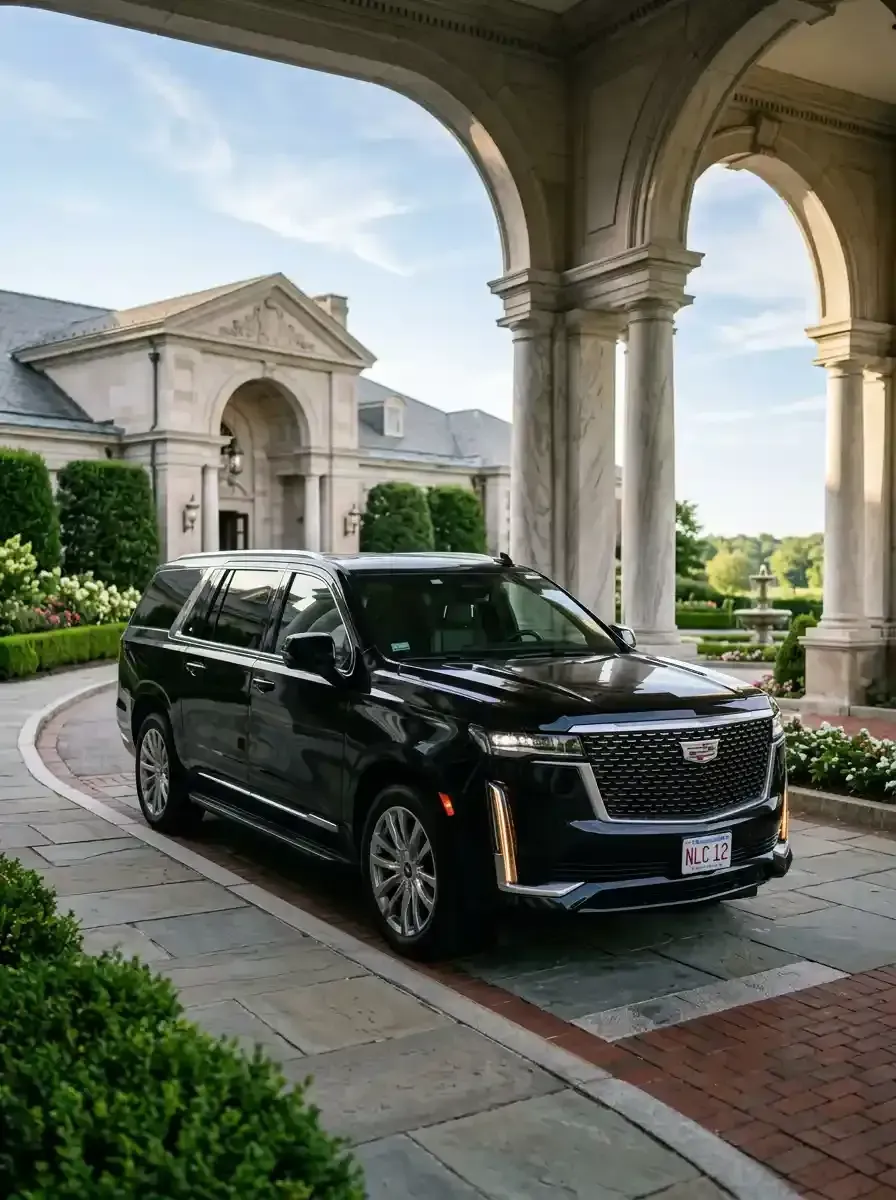 Traveler using private black car service from Wayland to Boston Logan International Airport