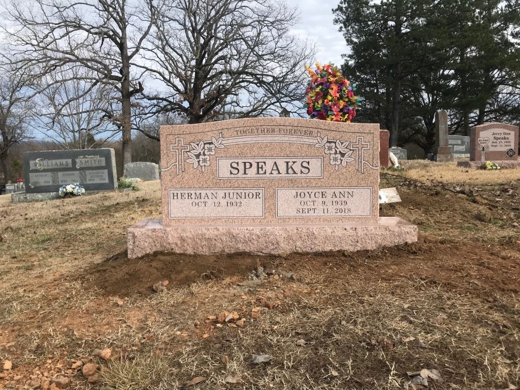 Several different photos of different types of monuments that are offered by Heritage Memorial Funeral Home in Waldron, AR.