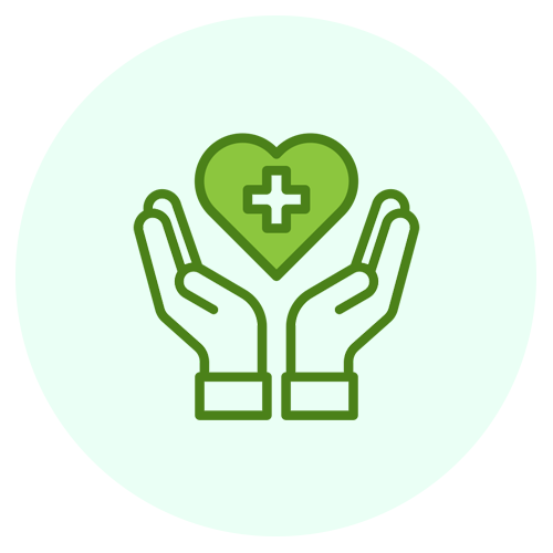 A pair of hands holding a heart with a cross on it.
