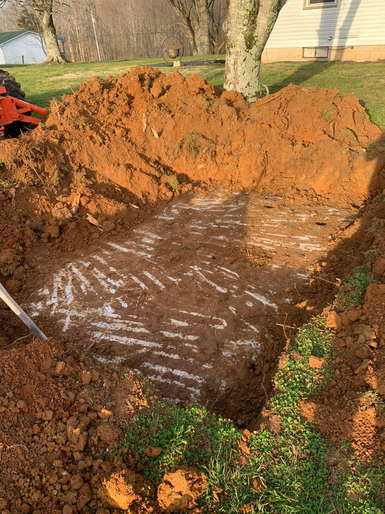 dig done for electrical septic system