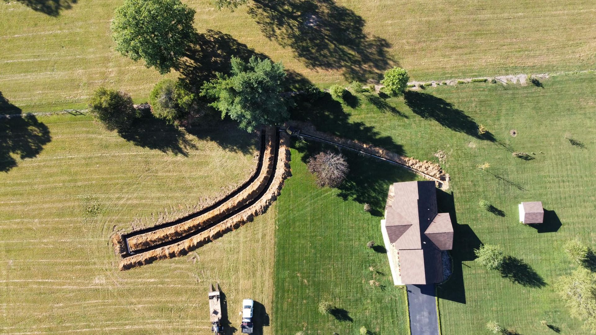 Finishing a leach line repair/installation for another great customer on BonAir 