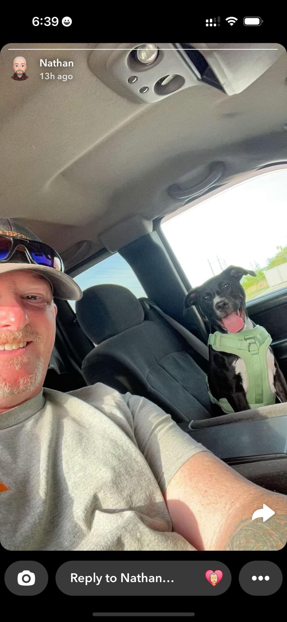 selfie with Nathan and his dog