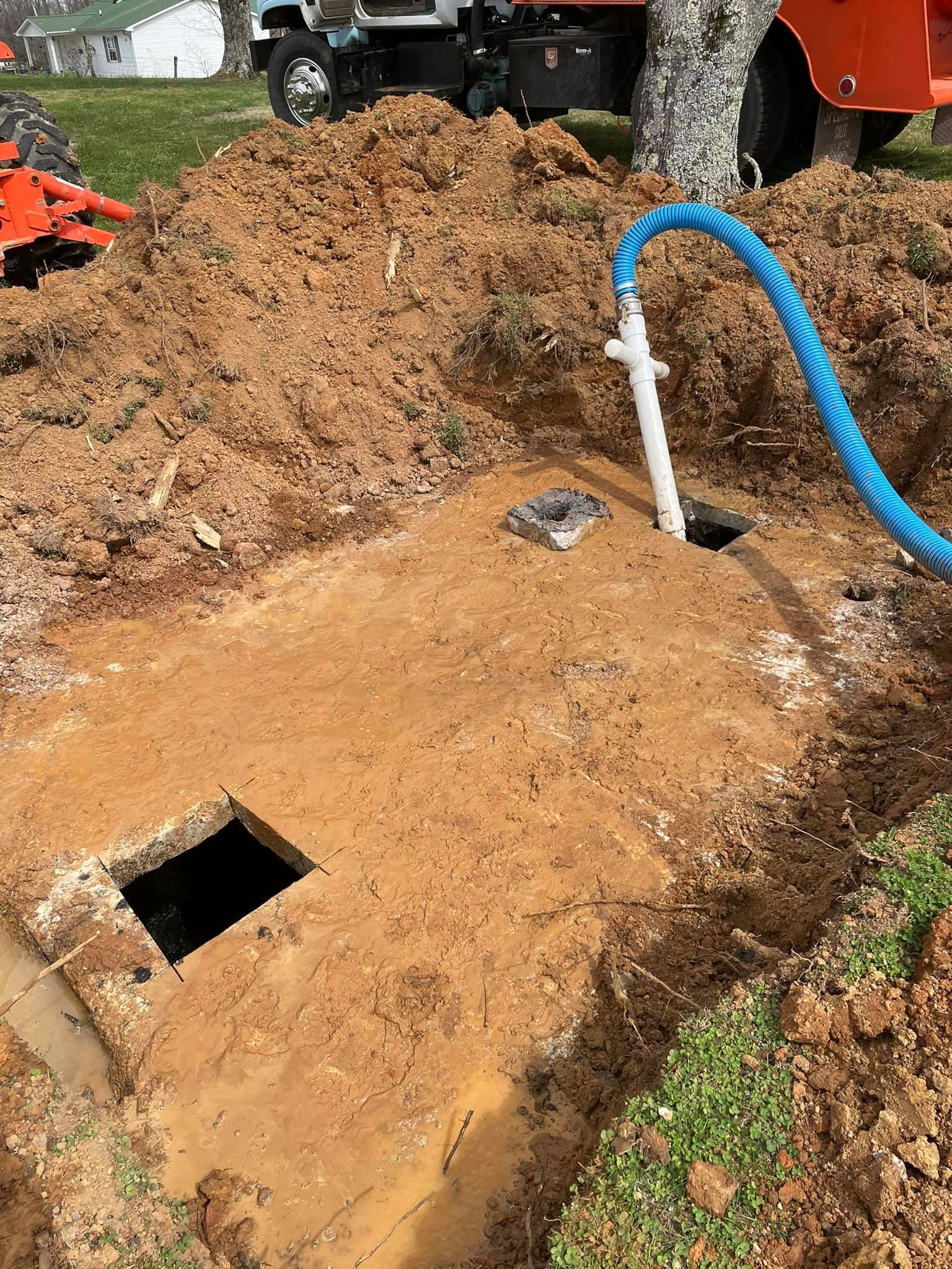 holes done for the septic system
