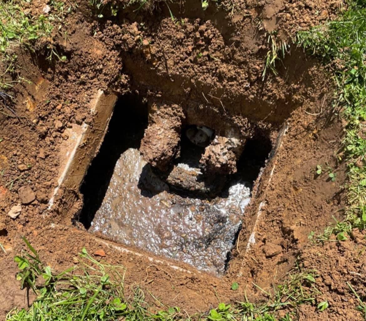 inspection done on his drain line and tank after having an overflow in the home that completely ruined his bedroom floor