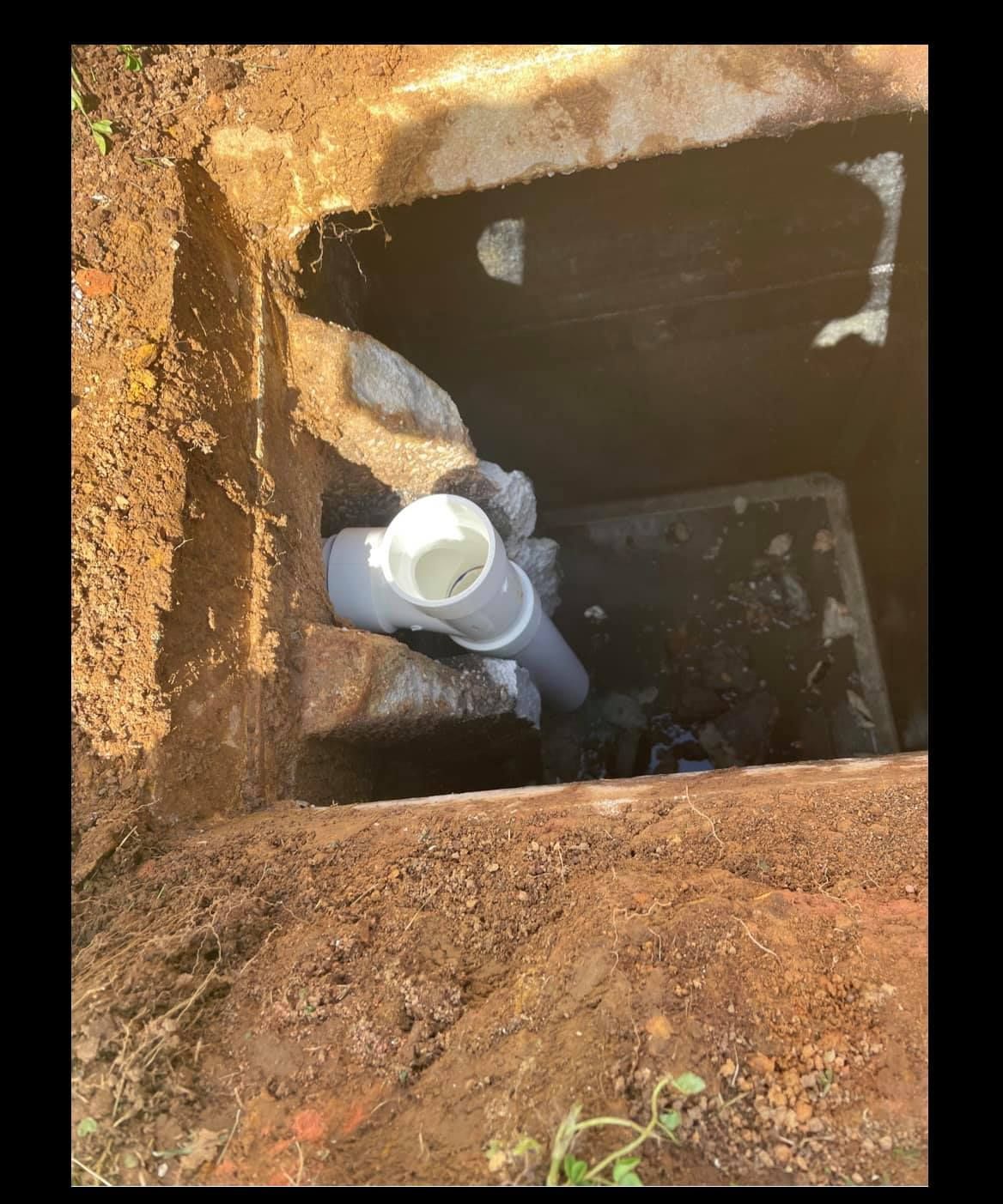 inspection done on his drain line and tank after having an overflow in the home that completely ruined his bedroom floor
