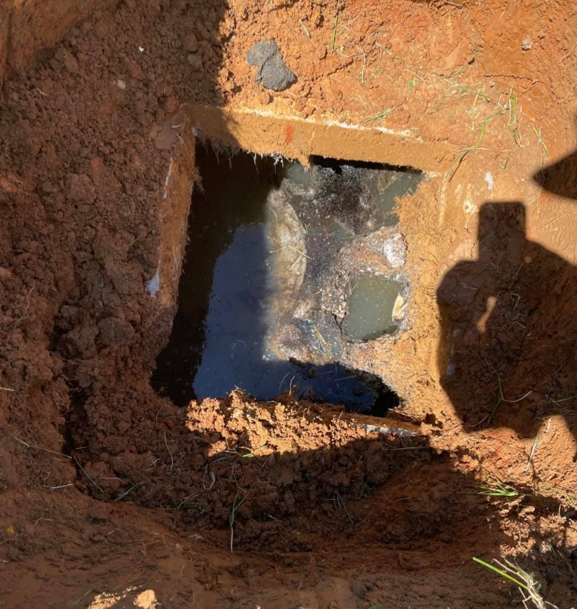 inspection done on his drain line and tank after having an overflow in the home that completely ruined his bedroom floor