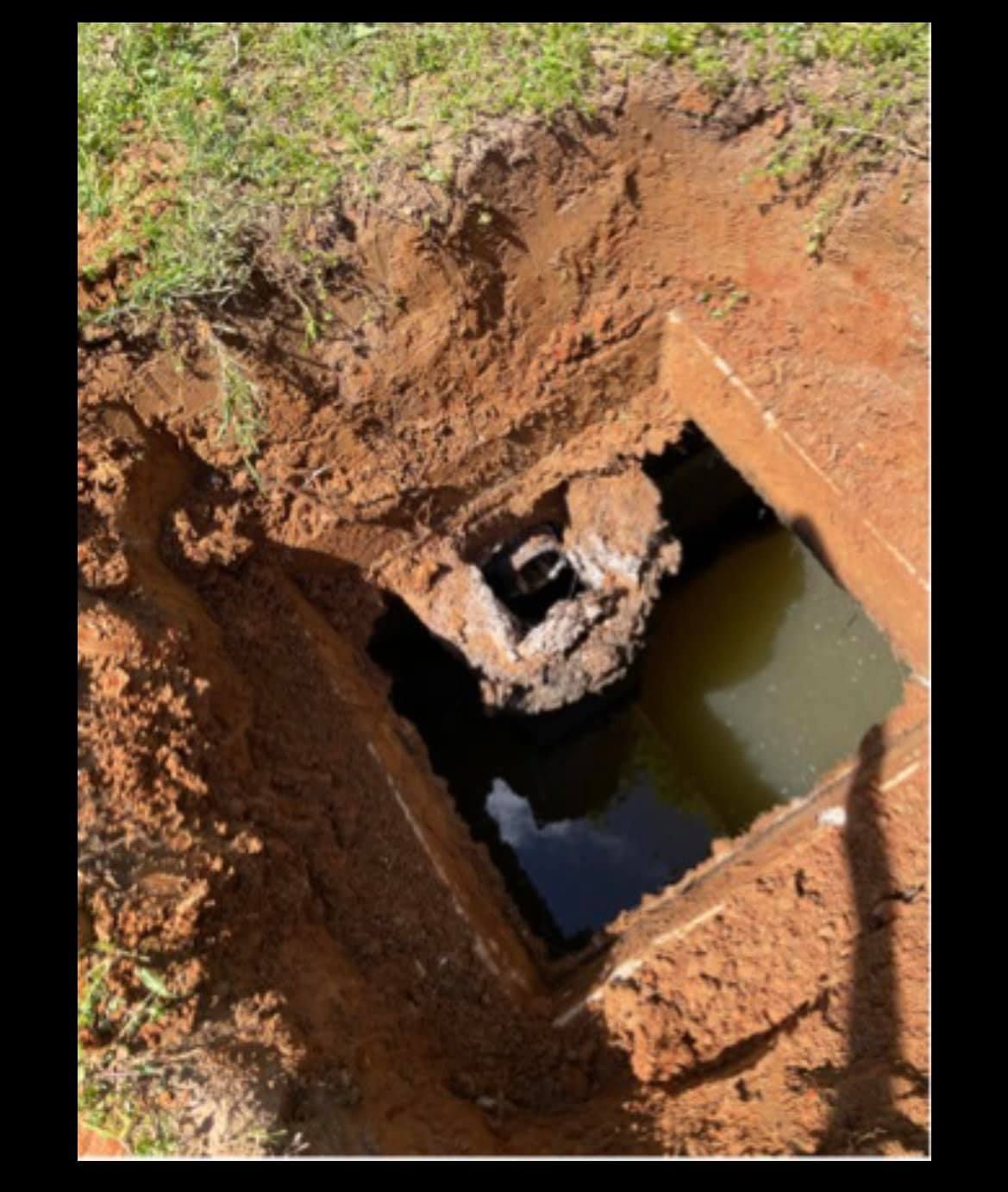 full of dirt septic tank