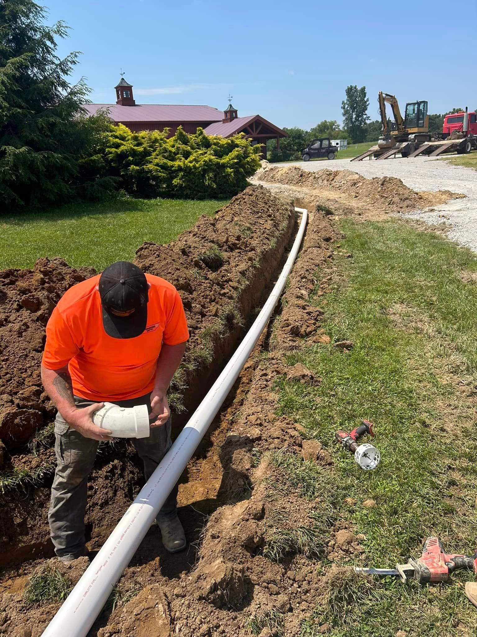 newly installed septic system