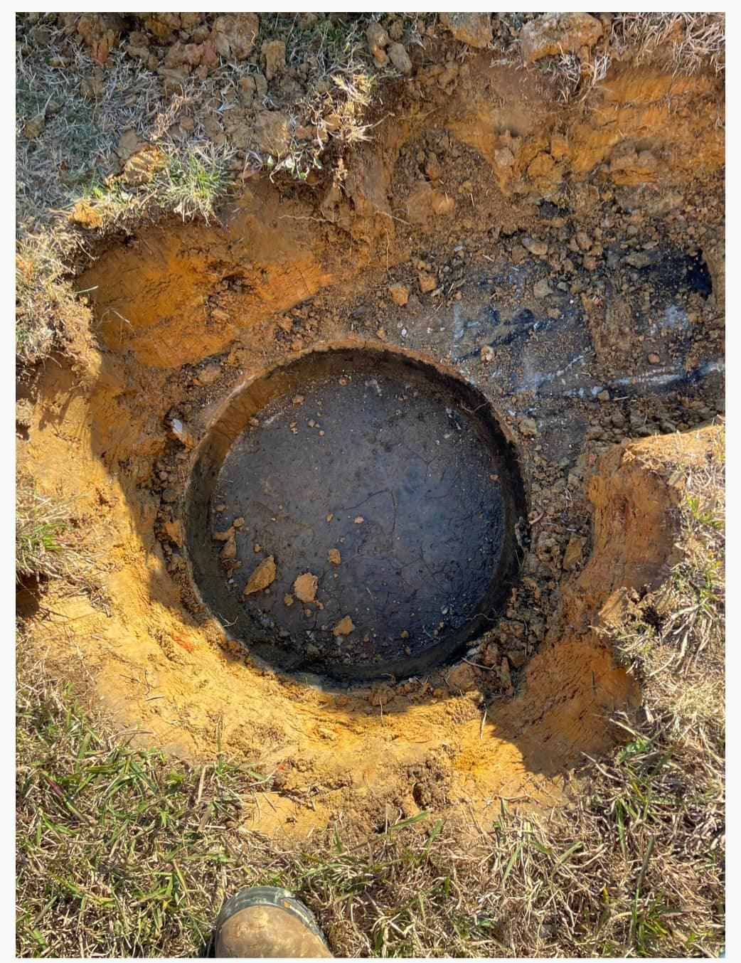 tank chamber is still sealed the opening is still covered in concrete