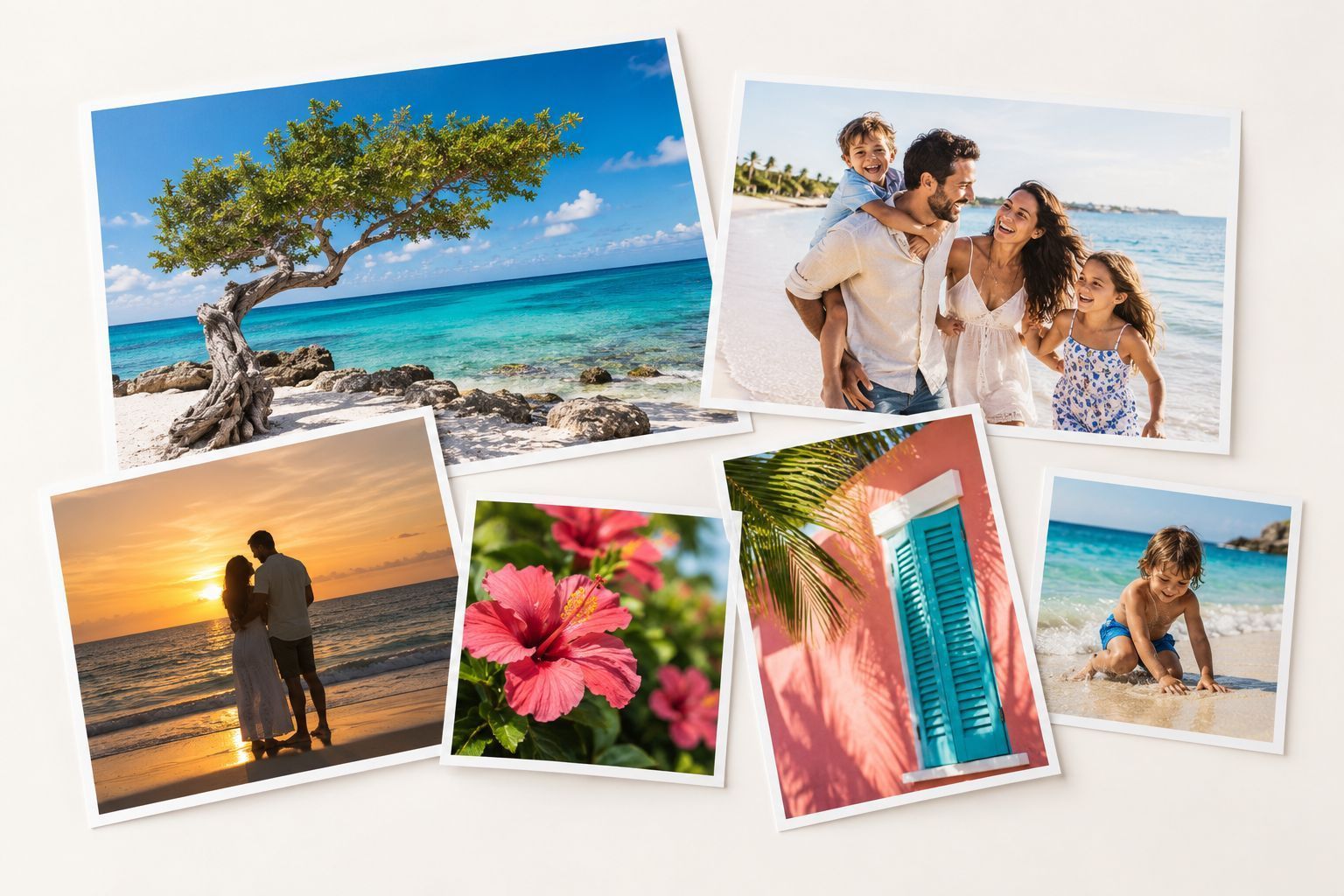 Photo prints of Caribbean scenery and family memories