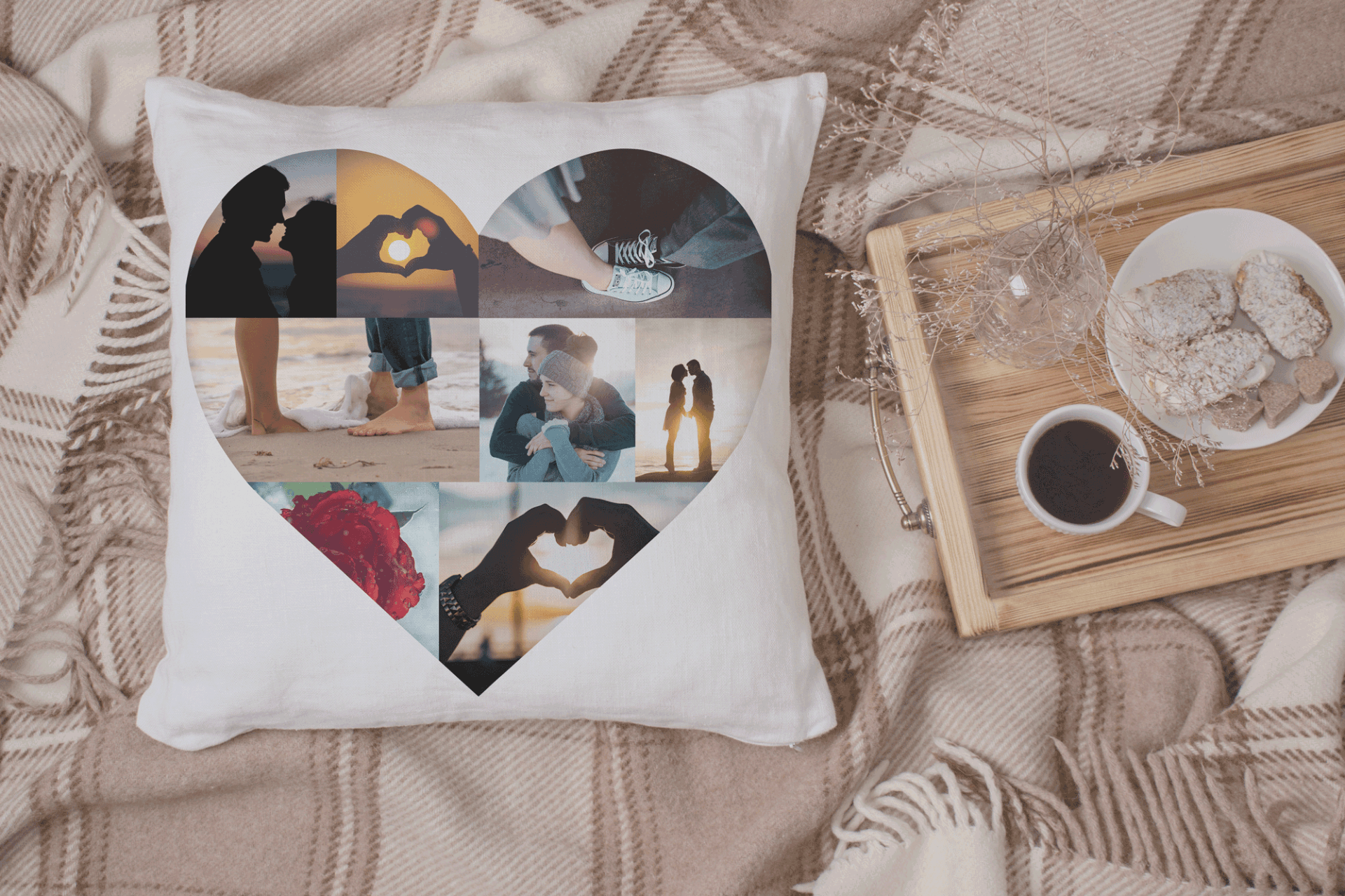 Heart Collage printedon Pillow