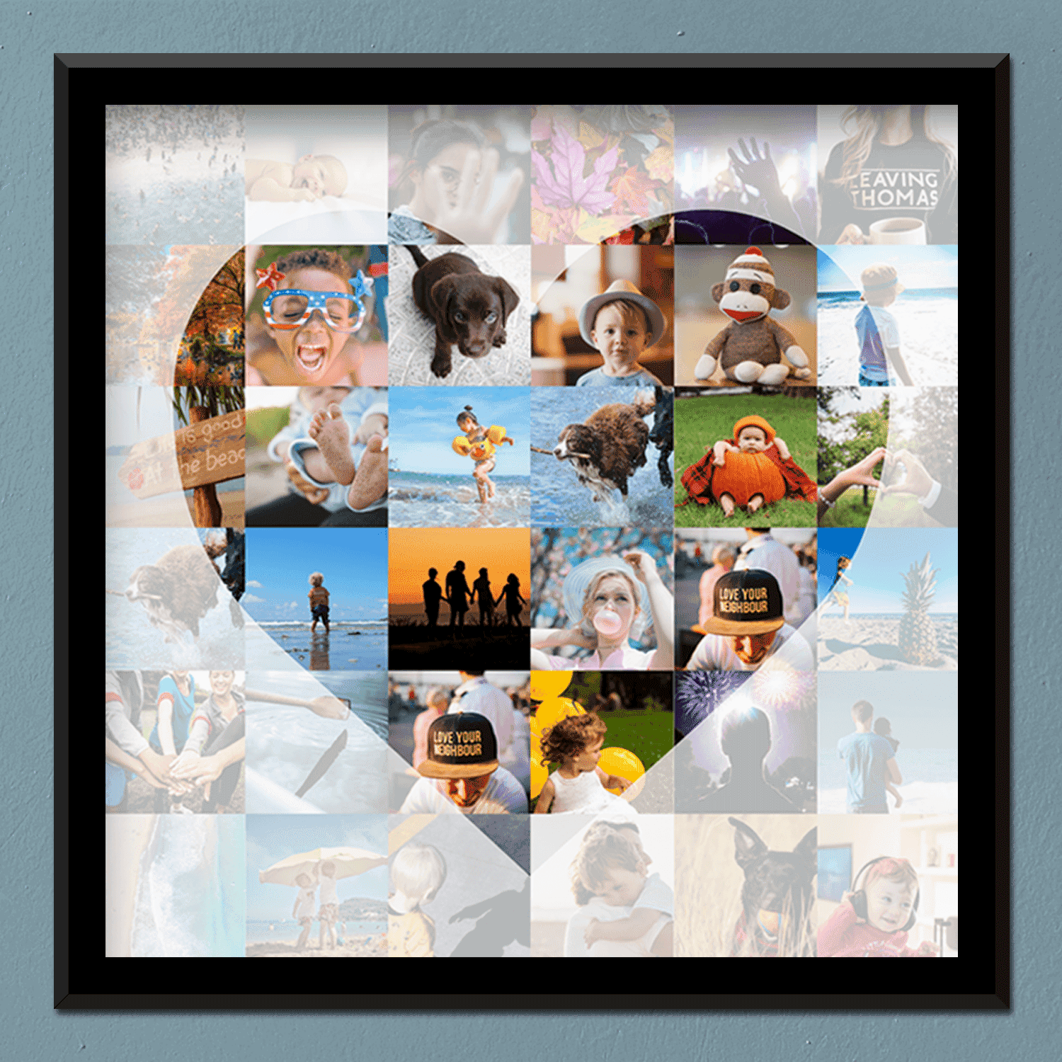 Heart Collage Print in frame