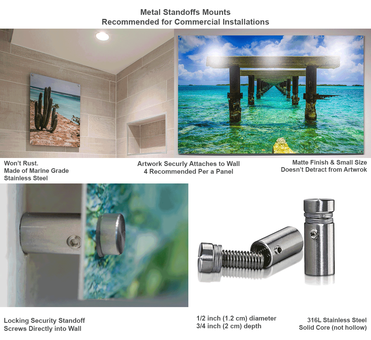 Metal standoffs mounts