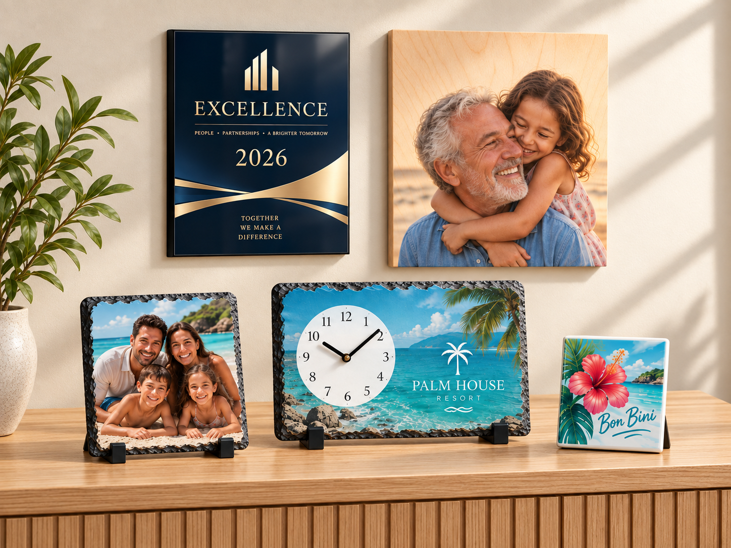 Awards, slate and stone photo prints