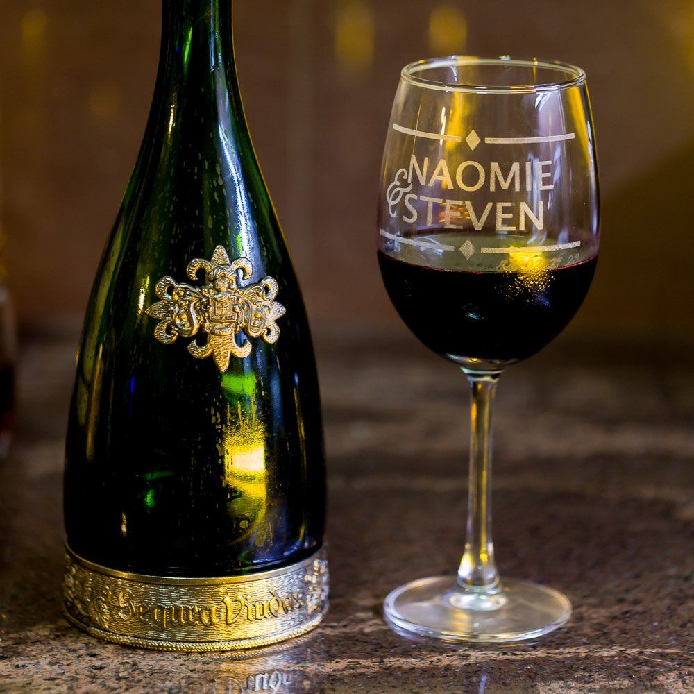 Laser Engraved Wine Glass