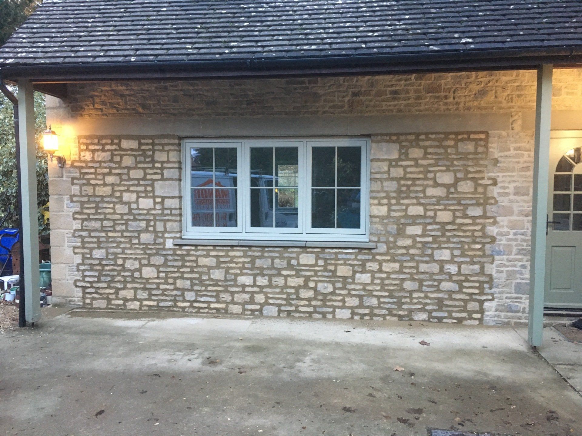 Completed double garage conversion in Longworth