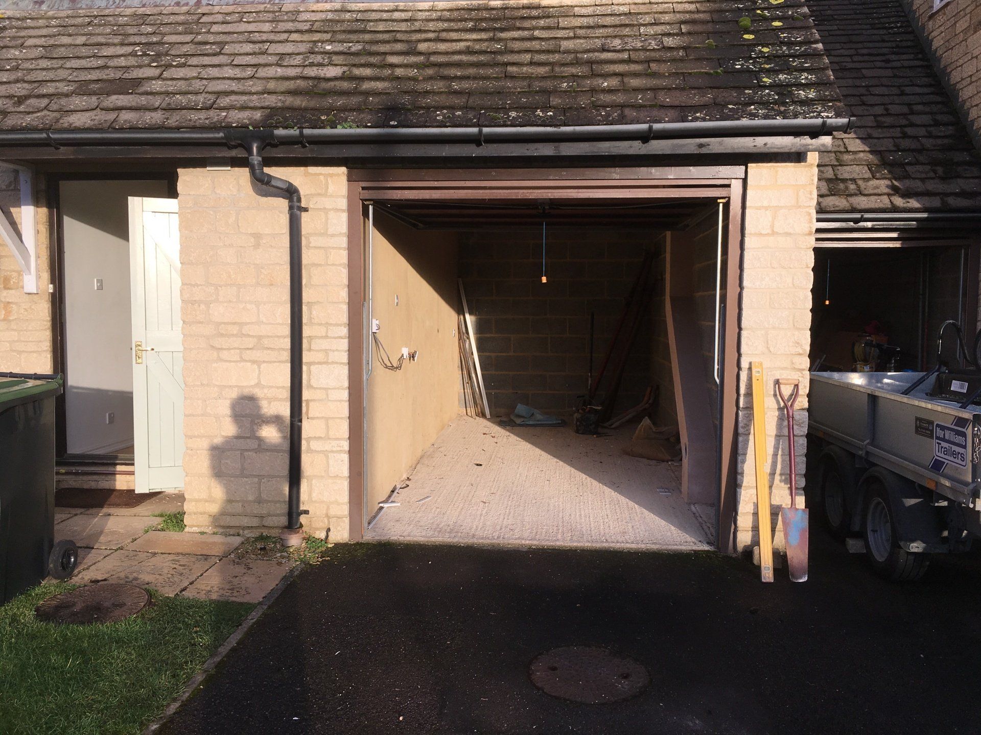 Before single garage conversion in Witney