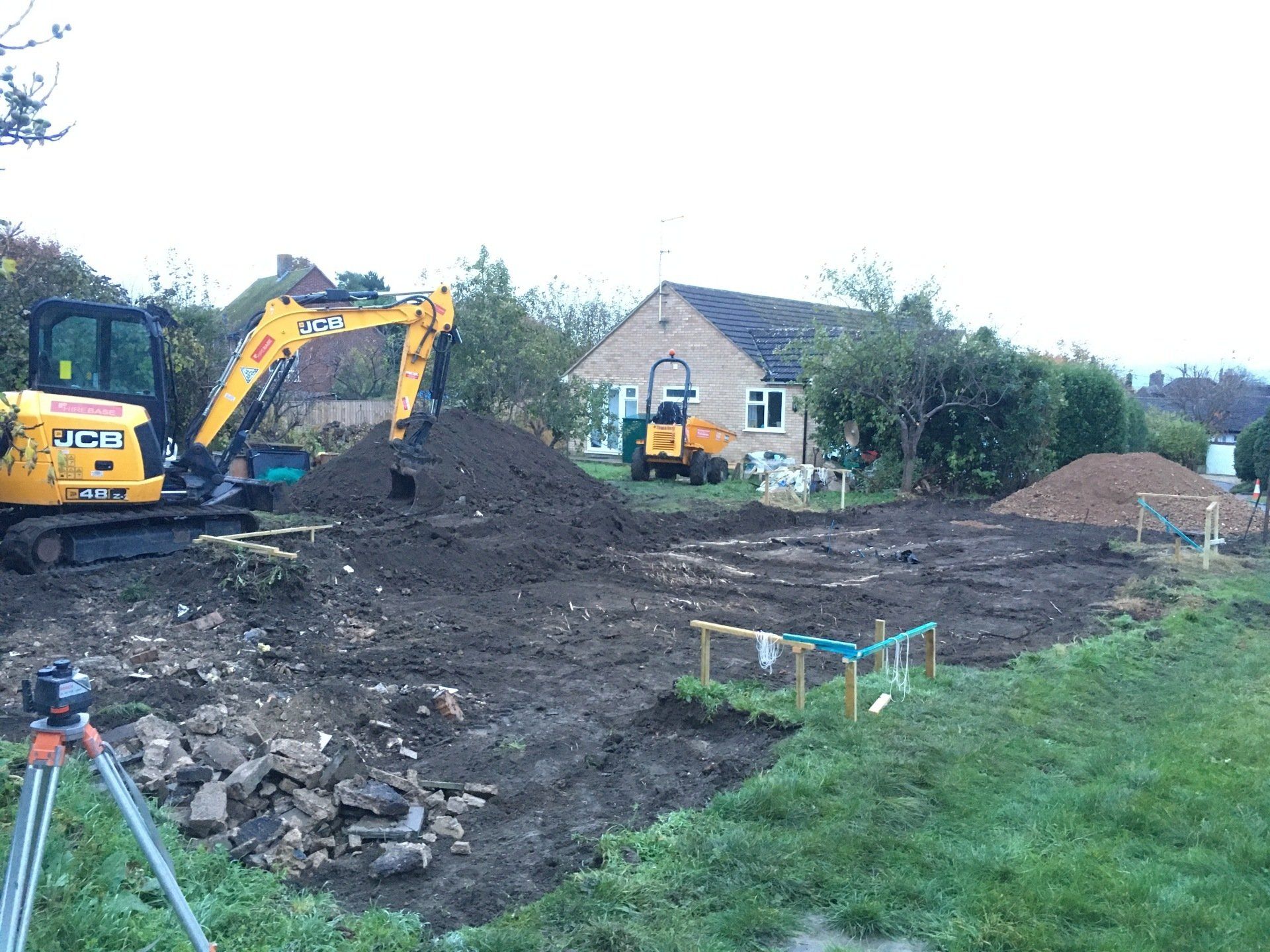 Clearing the site for garage build in Buckinghamshire
