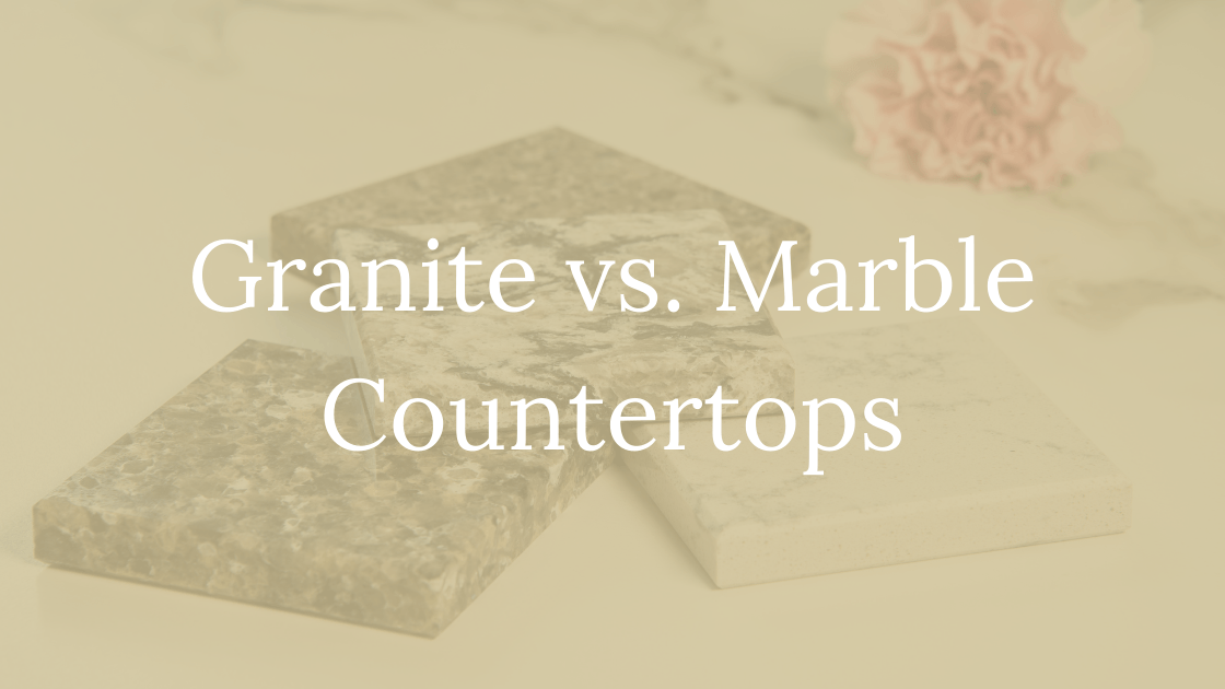 A picture of granite and marble countertops with the words granite vs. marble countertops