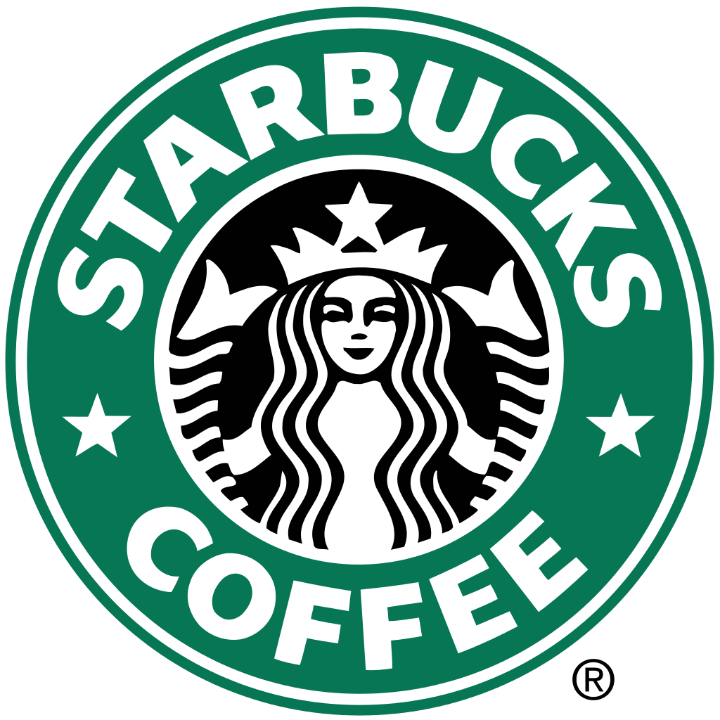 A starbucks coffee logo with a woman in a crown