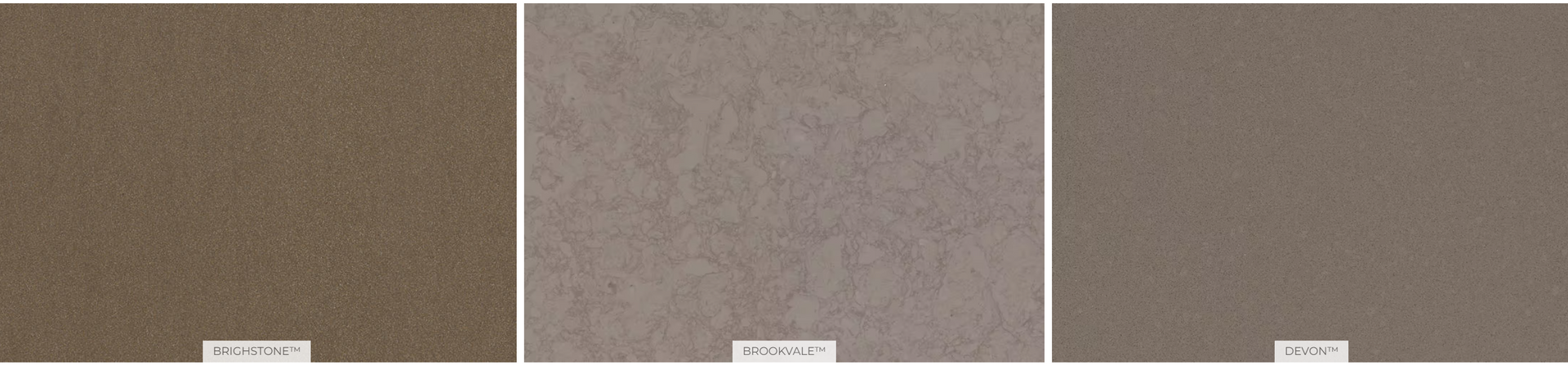 Three different shades of brown are shown on a white background.