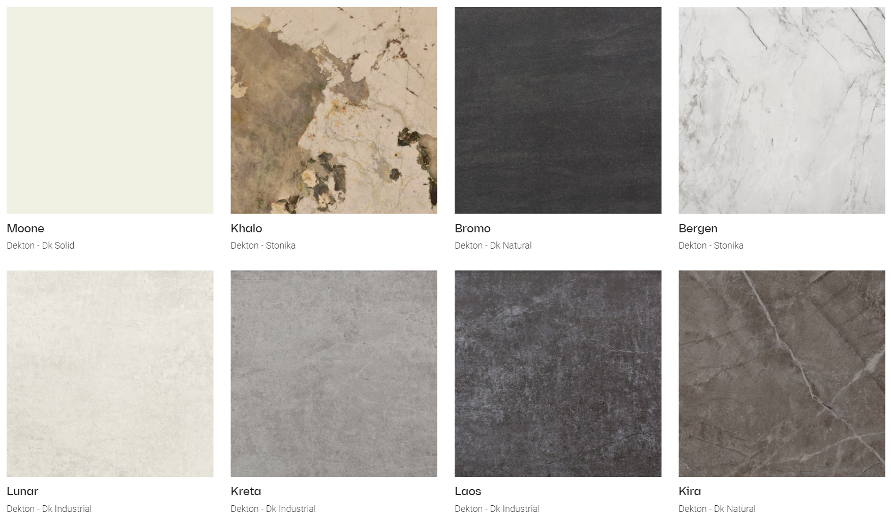 A variety of different types of tiles are shown on a website