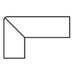 A black and white drawing of a rectangle with a corner on a white background.