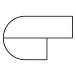 A black and white drawing of a rectangle with a t on it.