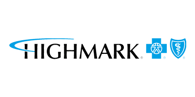 Highmark logo: Blue arc over the word