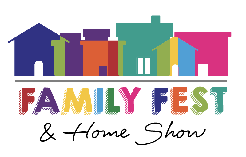 A colorful logo for a family fest and home show