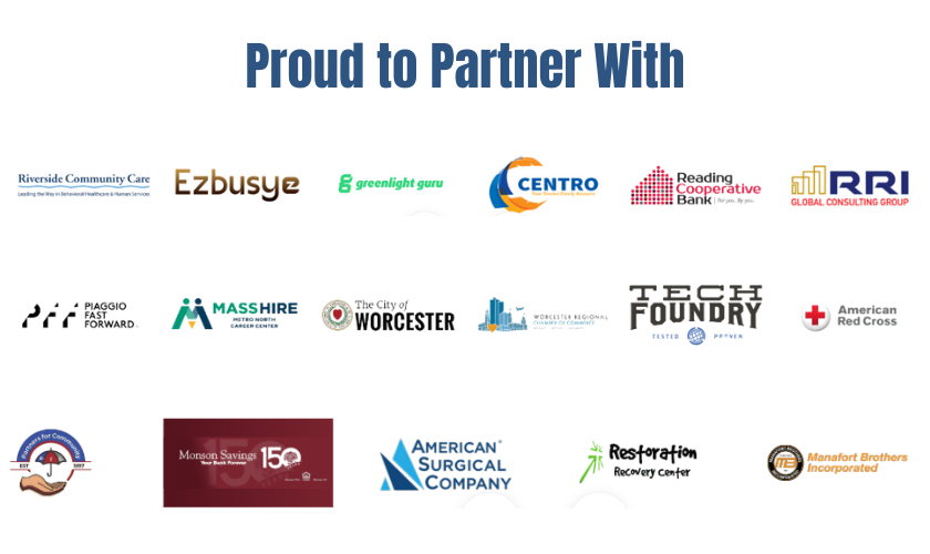 A bunch of logos on a white background with the words `` proud to partner with ''