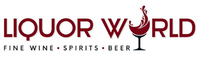The logo for liquor world fine wine , spirits , beer.