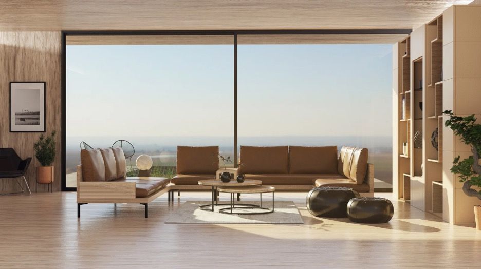 Open space with picture windows